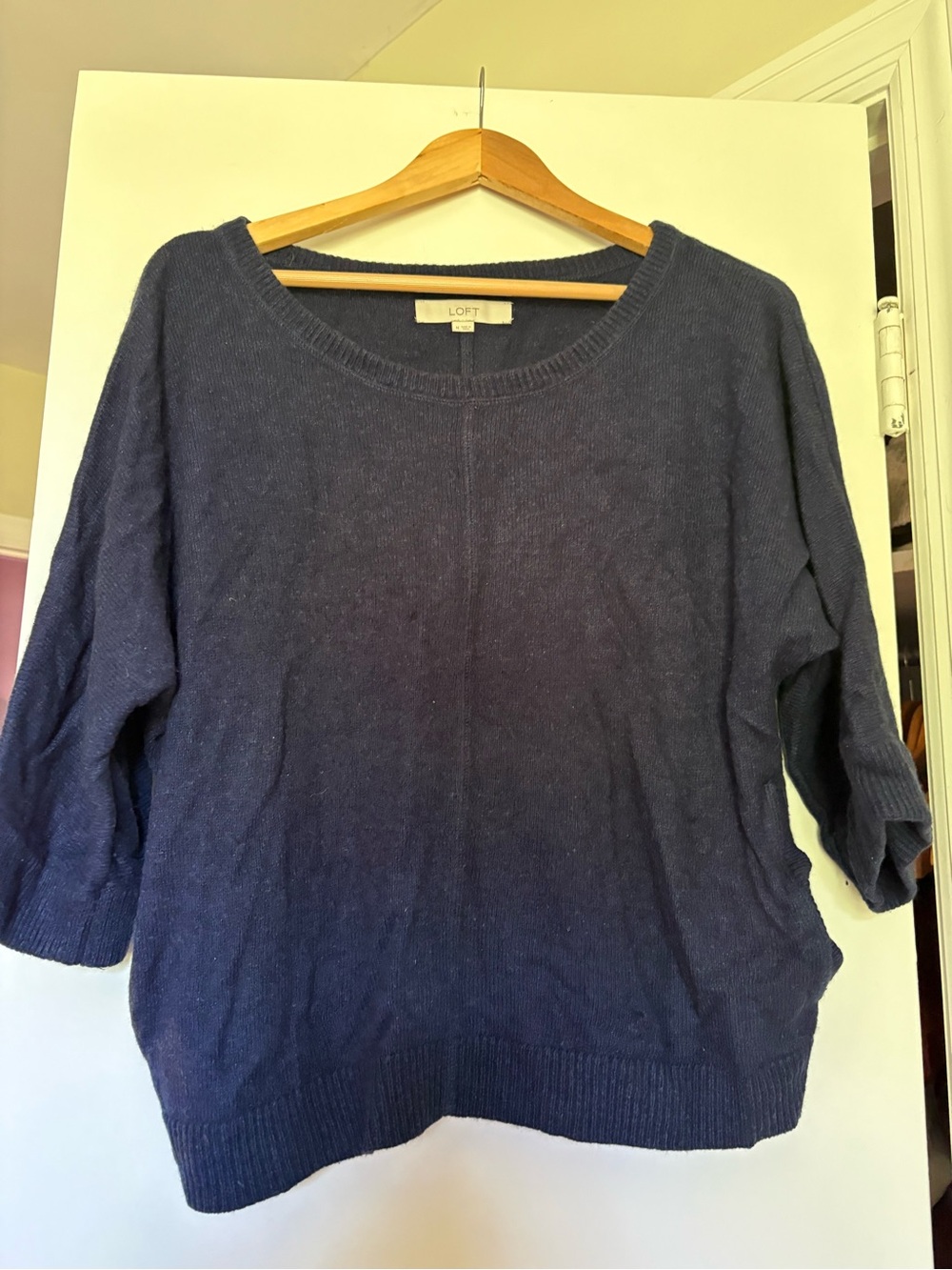 LOFT Navy Scoop Neck Lightweight Knit Sweater